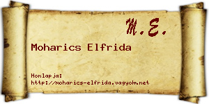 Moharics Elfrida névjegykártya